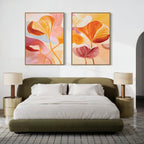 Whispers of Autumn Bloom – Set of 2 Canvas Prints set of 2 – multicolour botanical canvas wall art by Aspire Prints