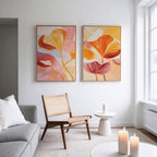 Whispers of Autumn Bloom – Set of 2 Canvas Prints set of 2 – multicolour botanical canvas wall art by Aspire Prints
