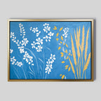 Whispering Cerulean Fields – blue botanical canvas wall art print by Aspire Prints