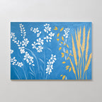 Whispering Cerulean Fields – blue botanical canvas wall art print by Aspire Prints