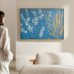 Whispering Cerulean Fields – blue botanical canvas wall art print by Aspire Prints