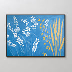 Whispering Cerulean Fields – blue botanical canvas wall art print by Aspire Prints