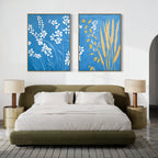 Whispers in the Wildgrass – Set of 2 Canvas Prints set of 2 – blue botanical canvas wall art by Aspire Prints