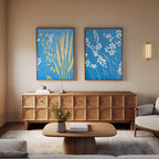 Whispers in the Wildgrass – Set of 2 Canvas Prints set of 2 – blue botanical canvas wall art by Aspire Prints