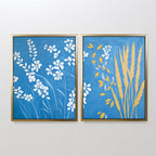 Whispers in the Wildgrass – Set of 2 Canvas Prints set of 2 – blue botanical canvas wall art by Aspire Prints