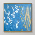 Whispers in the Wildflowers Canvas Print – blue botanical canvas wall art print by Aspire Prints