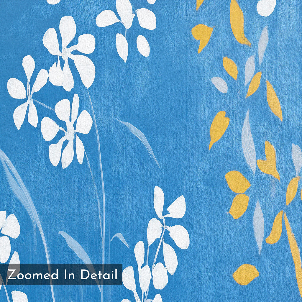 Whispers in the Wildflowers Canvas Print – blue botanical canvas wall art print by Aspire Prints