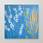 Whispers in the Wildflowers Canvas Print – blue botanical canvas wall art print by Aspire Prints