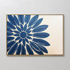 Indigo Bloom in Quiet Light – blue botanical canvas wall art print by Aspire Prints