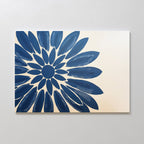 Indigo Bloom in Quiet Light – blue botanical canvas wall art print by Aspire Prints