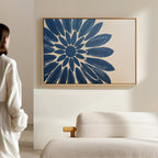 Indigo Bloom in Quiet Light – blue botanical canvas wall art print by Aspire Prints