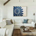 Indigo Bloom in Quiet Light – blue botanical canvas wall art print by Aspire Prints