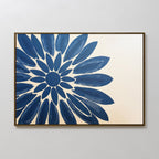 Indigo Bloom in Quiet Light – blue botanical canvas wall art print by Aspire Prints