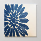 Indigo Bloom in Quiet Light – blue botanical canvas wall art print by Aspire Prints