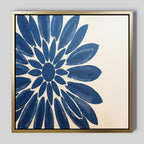 Indigo Bloom in Quiet Light – blue botanical canvas wall art print by Aspire Prints