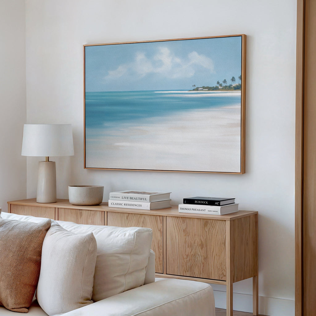 Whispers of the Turquoise Tide – blue coastal canvas wall art print by Aspire Prints