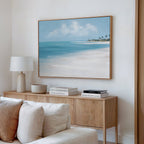 Whispers of the Turquoise Tide – blue coastal canvas wall art print by Aspire Prints