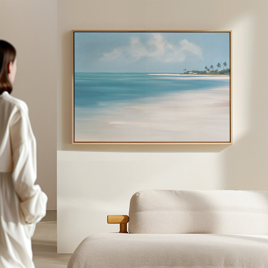 Whispers of the Turquoise Tide – blue coastal canvas wall art print by Aspire Prints
