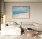 Whispers of the Turquoise Tide – blue coastal canvas wall art print by Aspire Prints