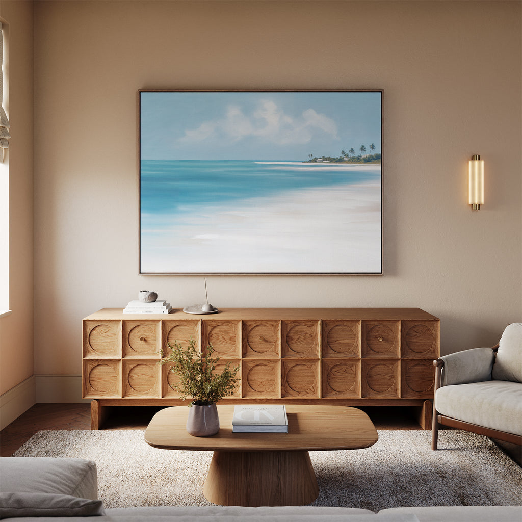 Whispers of the Turquoise Tide – blue coastal canvas wall art print by Aspire Prints