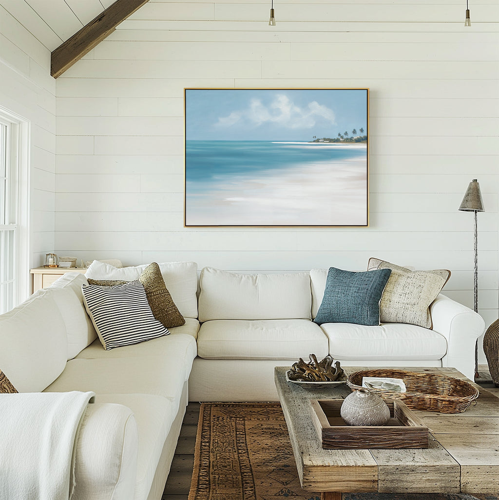 Whispers of the Turquoise Tide – blue coastal canvas wall art print by Aspire Prints