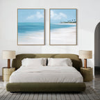 Whispers of the Shoreline – Set of 2 Canvas Prints set of 2 – blue coastal canvas wall art by Aspire Prints