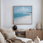 Whispers of the Shoreline Canvas Print – blue coastal canvas wall art print by Aspire Prints