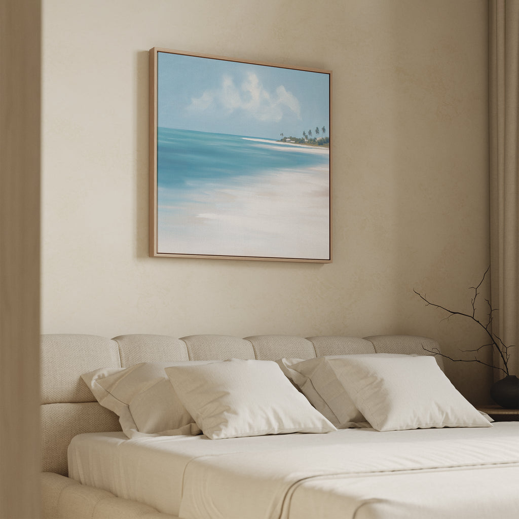 Whispers of the Shoreline Canvas Print – blue coastal canvas wall art print by Aspire Prints
