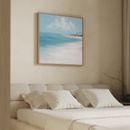 Whispers of the Shoreline Canvas Print – blue coastal canvas wall art print by Aspire Prints