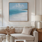 Whispers of the Shoreline Canvas Print – blue coastal canvas wall art print by Aspire Prints