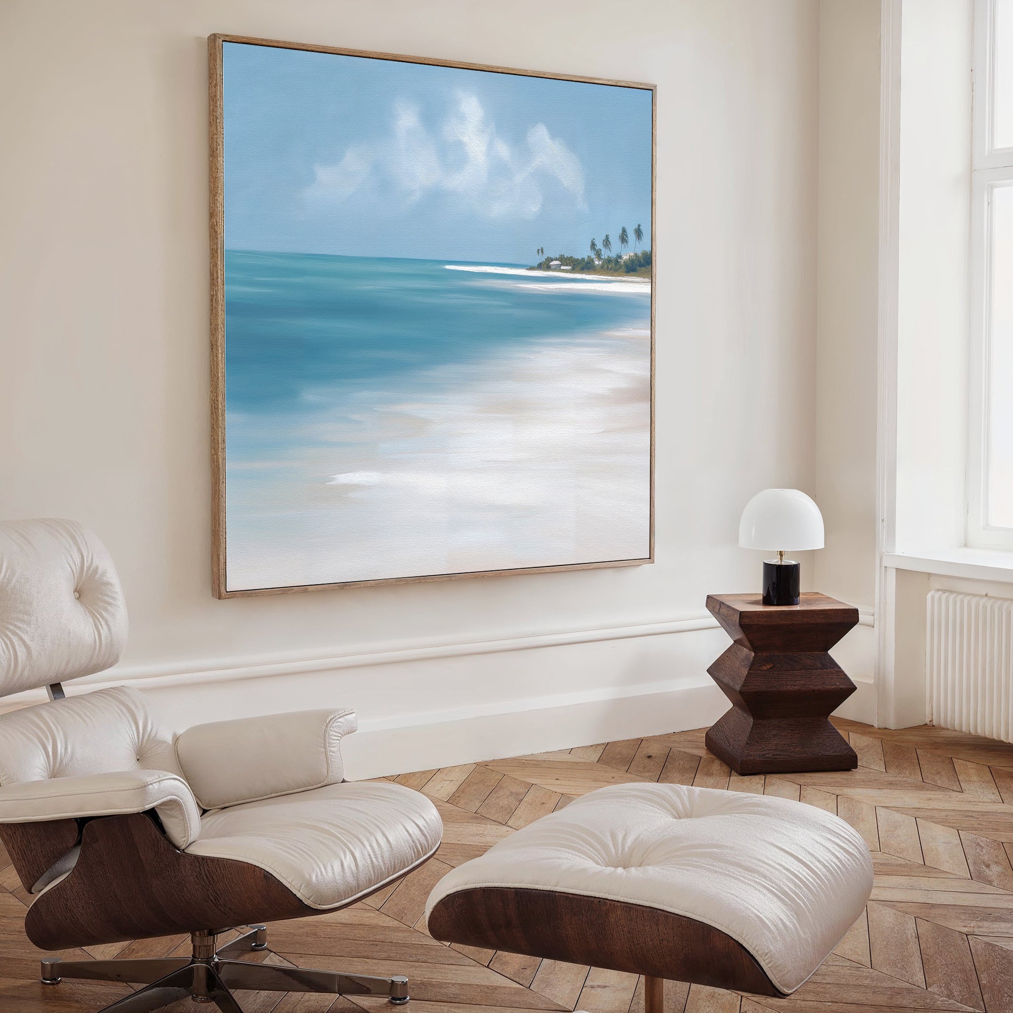 Whispers of the Shoreline Canvas Print – blue coastal canvas wall art print by Aspire Prints