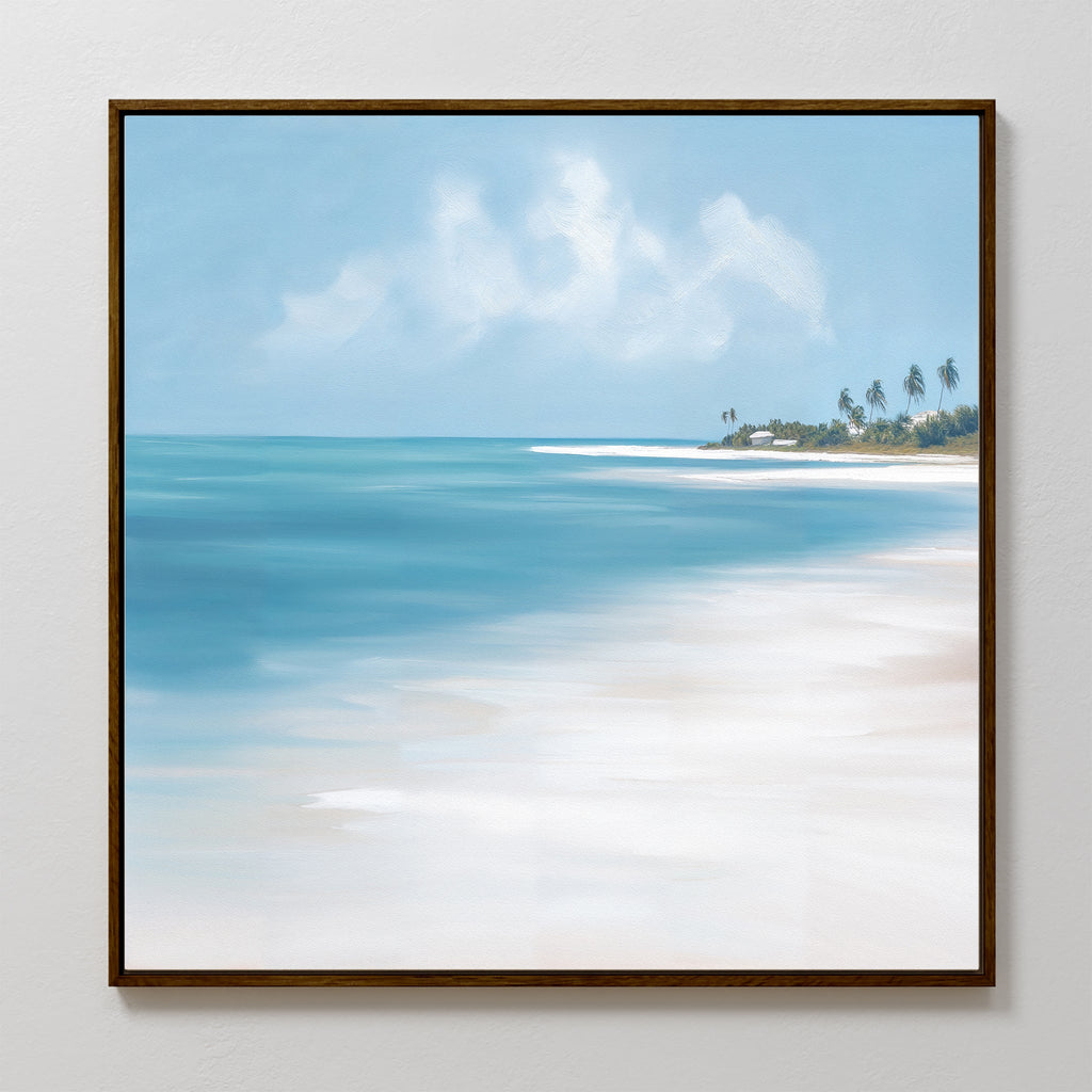 Whispers of the Shoreline Canvas Print – blue coastal canvas wall art print by Aspire Prints