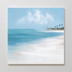 Whispers of the Shoreline Canvas Print – blue coastal canvas wall art print by Aspire Prints