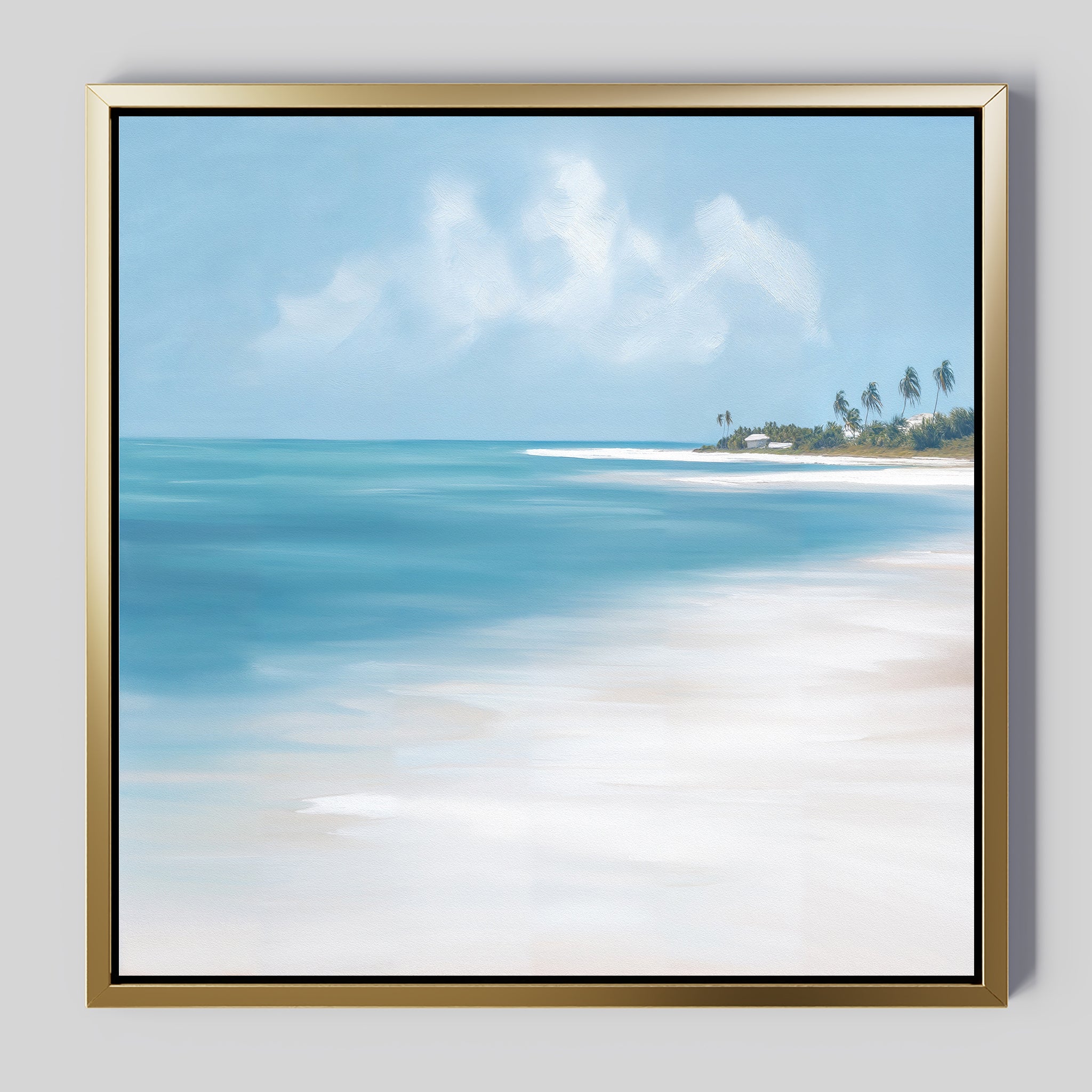 Whispers of the Shoreline Canvas Print – blue coastal canvas wall art print by Aspire Prints