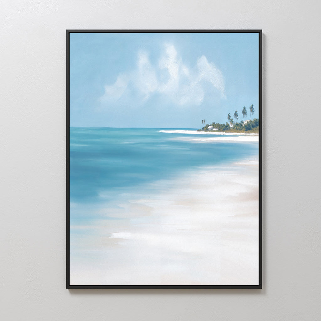 Whispering Tides – blue coastal canvas wall art print by Aspire Prints