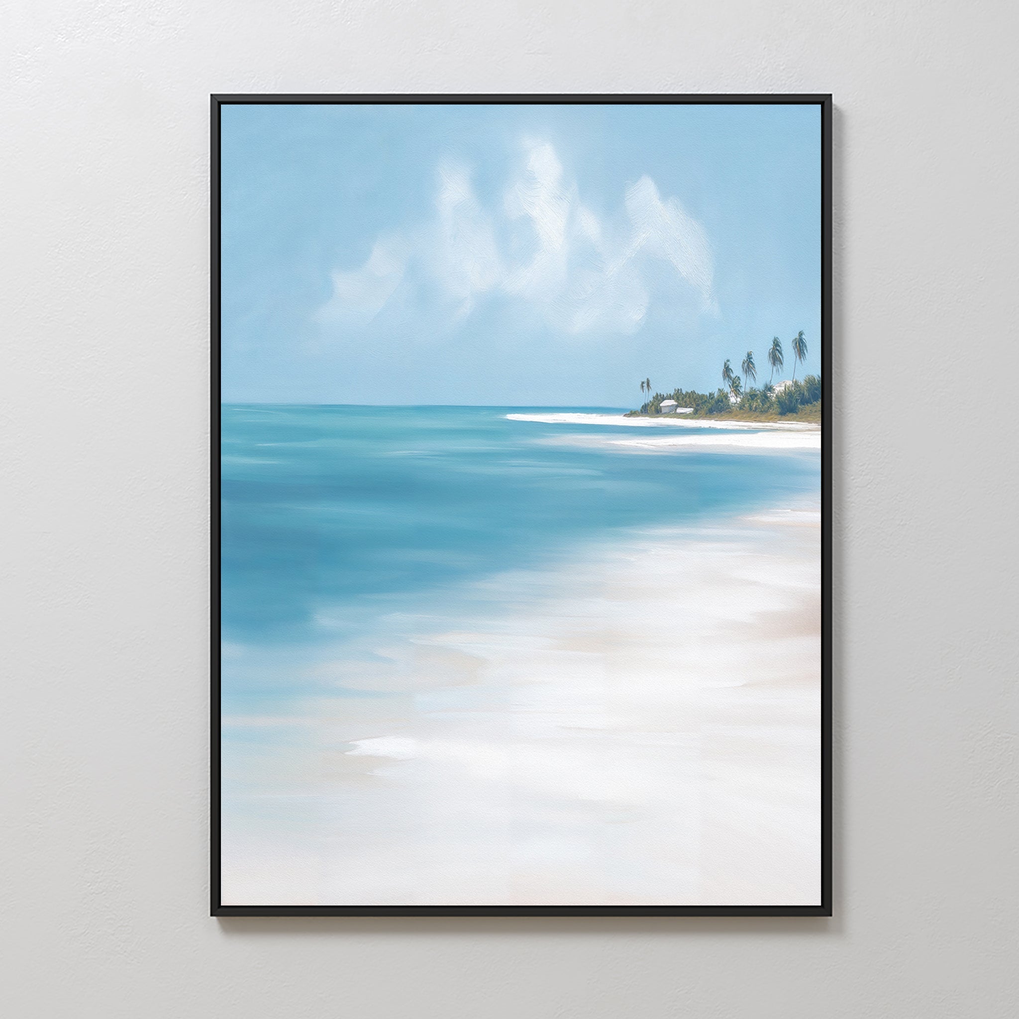Whispering Tides – blue coastal canvas wall art print by Aspire Prints