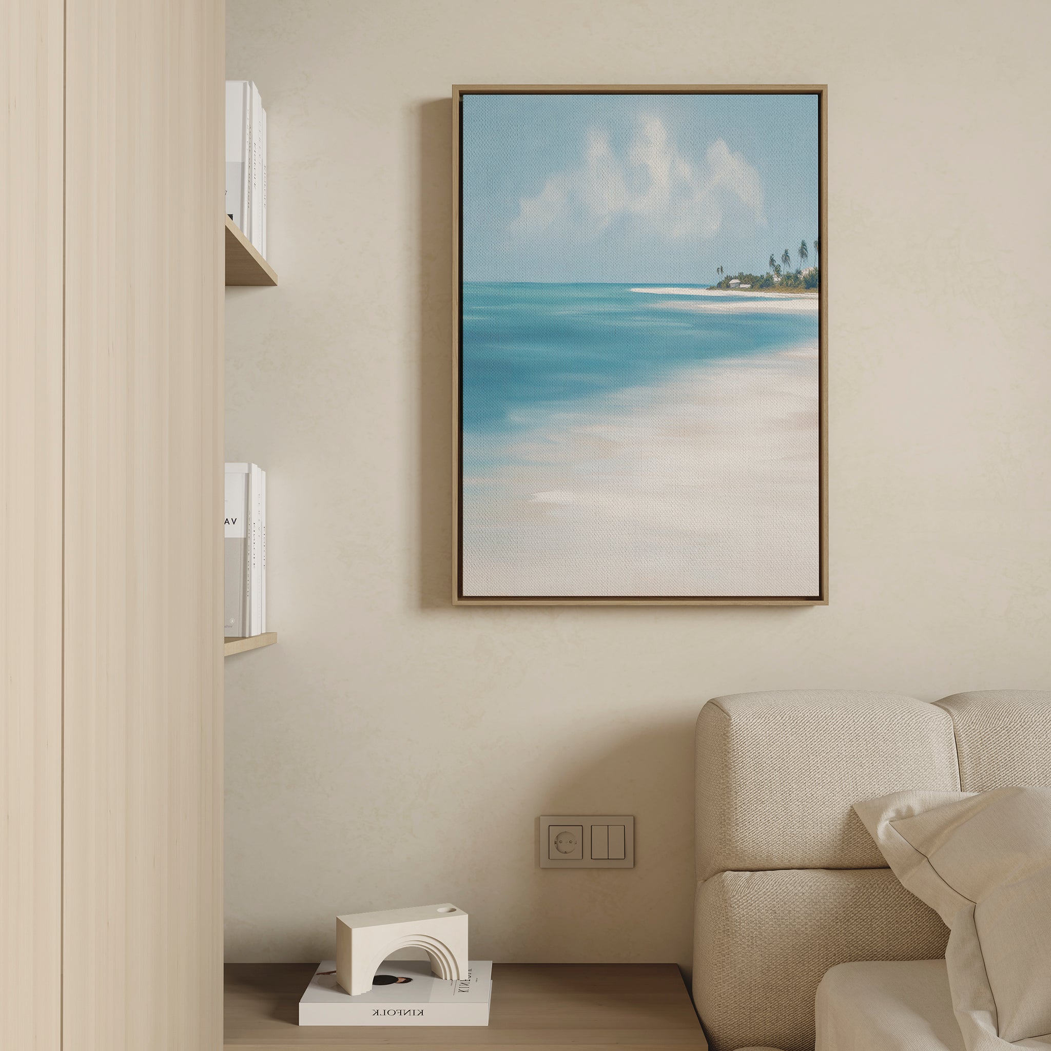 Azure Tranquility Canvas Art - Vertical
