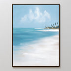 Whispering Tides – blue coastal canvas wall art print by Aspire Prints