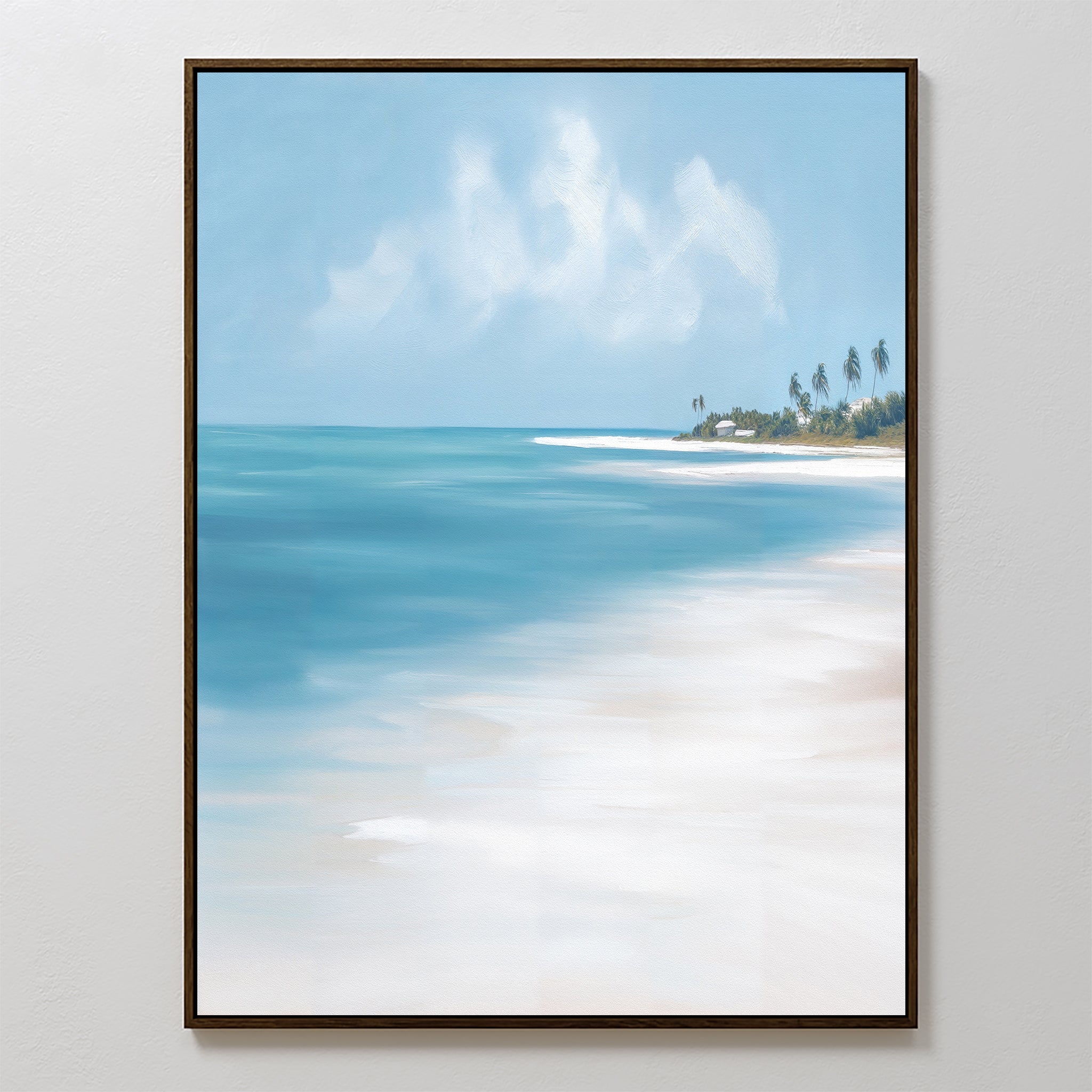 Whispering Tides – blue coastal canvas wall art print by Aspire Prints