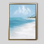 Whispering Tides – blue coastal canvas wall art print by Aspire Prints