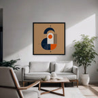 Bauhaus Balance Canvas Art - Square – Black Floating Frame in room setting