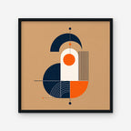 Bauhaus Balance Canvas Art - Square – Black Floating Frame on white background