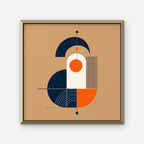 Bauhaus Balance Canvas Art - Square – Gold Floating Frame on white background
