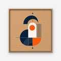 Bauhaus Balance Canvas Art - Square – Oak Floating Frame on white background