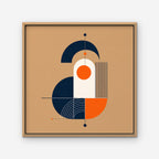 Bauhaus Balance Canvas Art - Square – Oak Floating Frame on white background