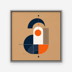 Bauhaus Balance Canvas Art - Square – Silver Floating Frame on white background