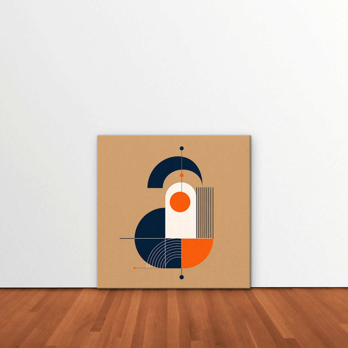 Bauhaus Balance Canvas Art - Square – Stretched Canvas Only in room setting