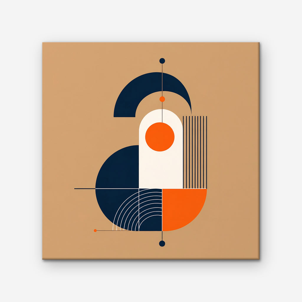Bauhaus Balance Canvas Art - Square – Stretched Canvas Only on white background