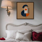Bauhaus Balance Canvas Art - Square – Walnut Floating Frame in room setting