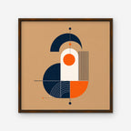 Bauhaus Balance Canvas Art - Square – Walnut Floating Frame on white background